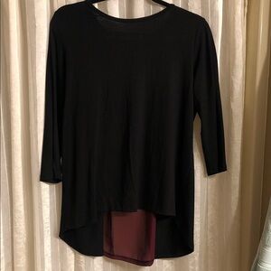Elegant Black and Burgundy Women's Top